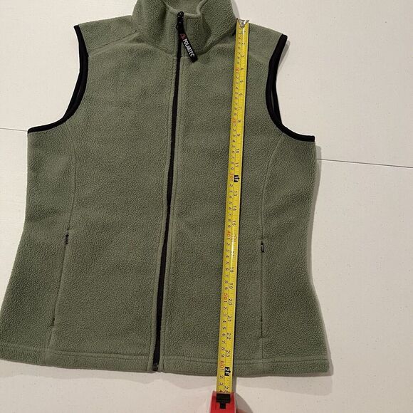 Eddie Bauer Vest Mens Medium Green Full Zip Fleece Polartec Mock Neck Outdoor - Picture 5 of 8